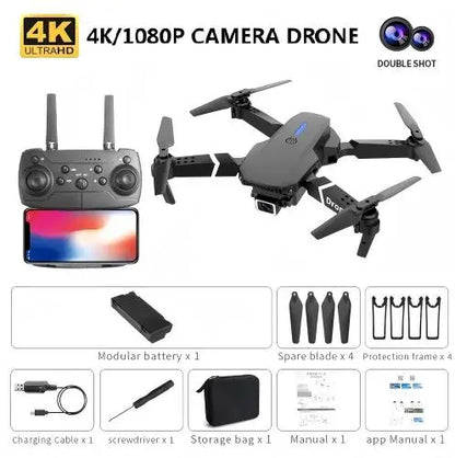 Pro WiFi FPV Drone - Single/Dual 4K/1080P Camera, Wide-Angle HD, Altitude Hold, Foldable Quadcopter RC Helicopter Toy