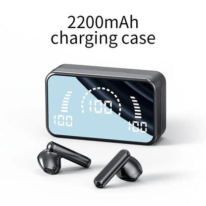 Wireless Bluetooth Headset with Charge Box Noise Cancelling LED Earbuds with Mic Wireless Headphones Bluetooth Earphones