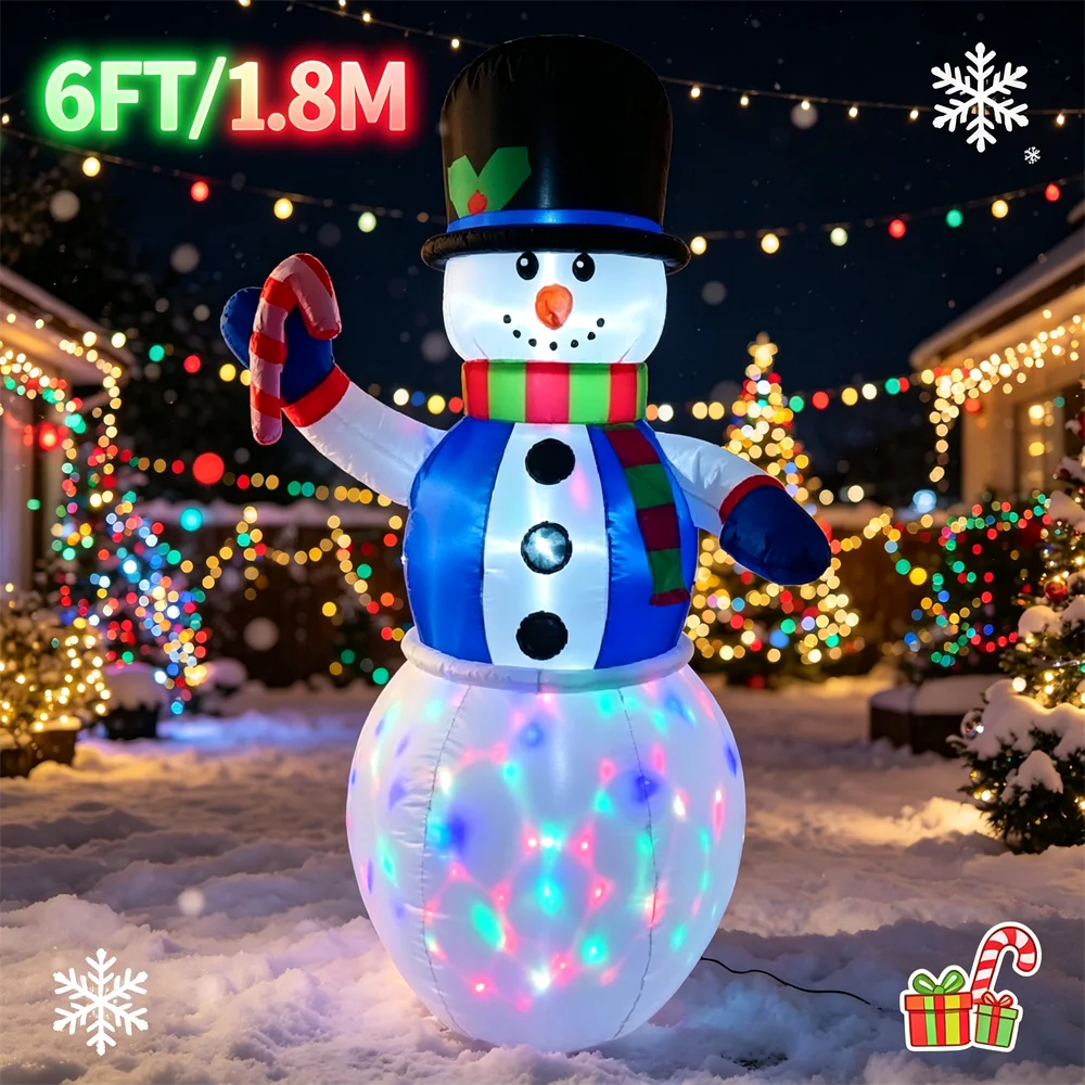6FT LED Snowman Christmas Inflatable — Global Mix holiday decor image 8