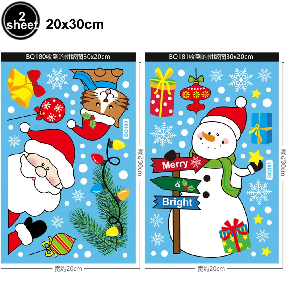 Santa & Reindeer Christmas Window Clings