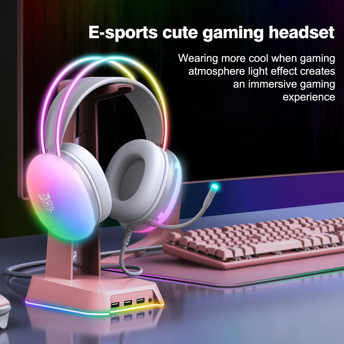 ONIKUMA RGB Gaming Headset, Mouse & Stand