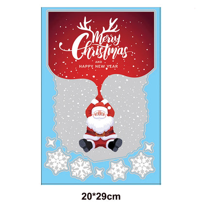 Santa & Reindeer Christmas Window Clings