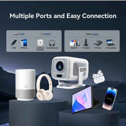 4K Projector Android Native Portable 1080P Auto Focus 600ANSI Video home Cinema Outdoor hd led Projetor