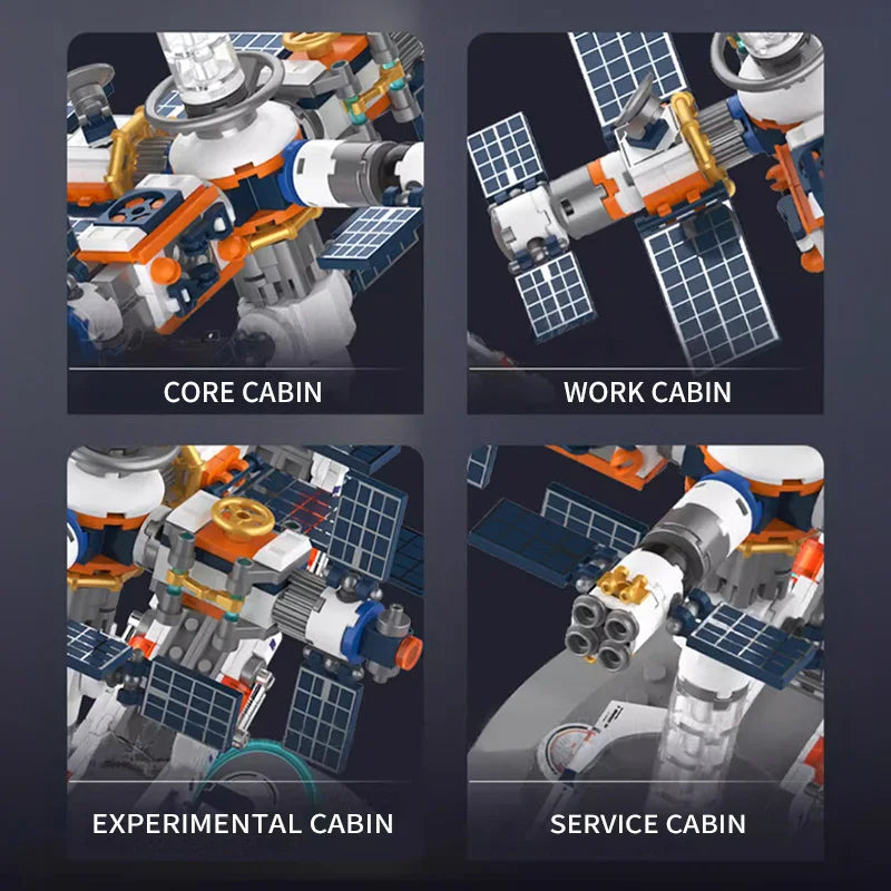 Creative Technology Space Station Transparent Globe Building Blocks High Tech Construction Bricks Set Toy Gifts For Children