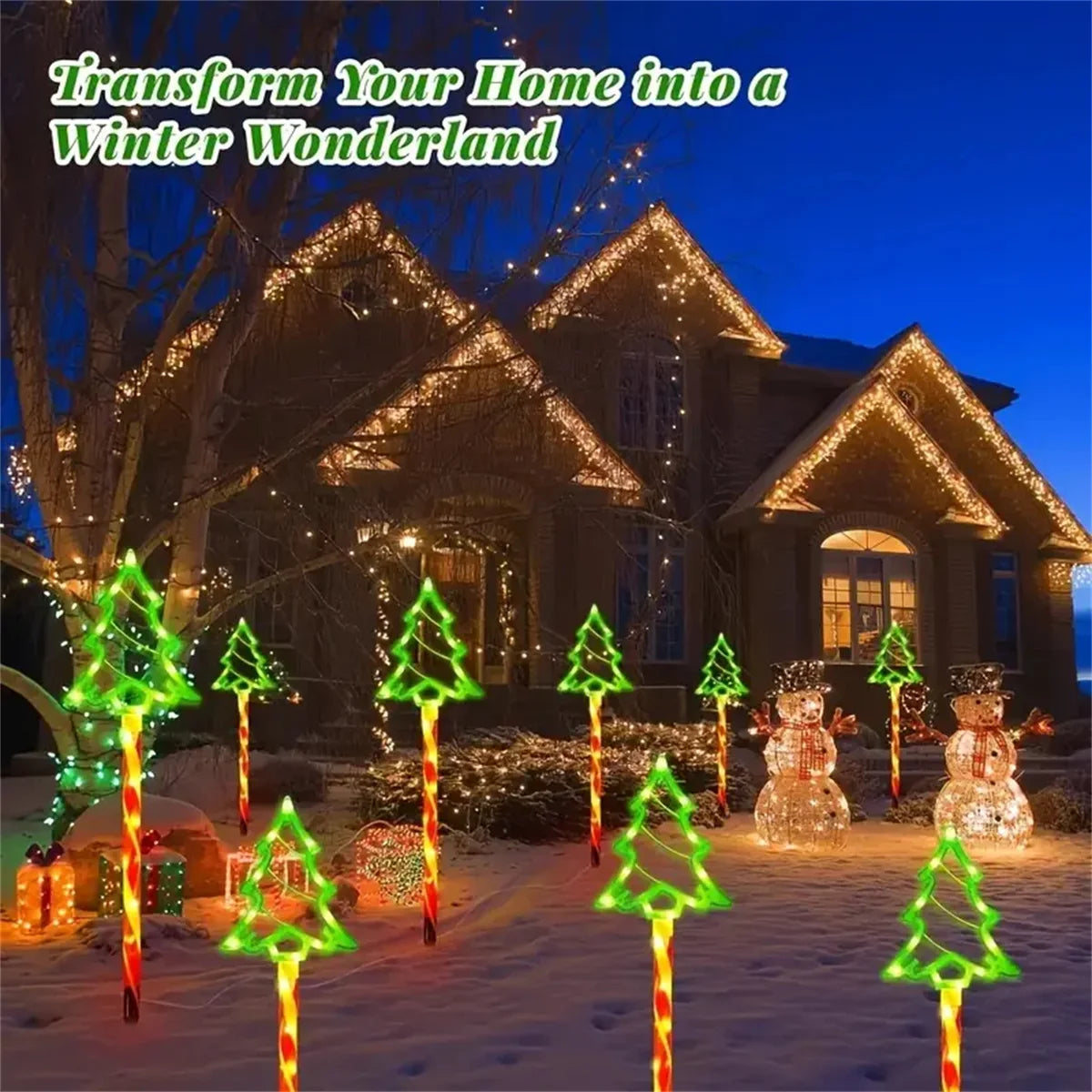 Solar Candy Cane Lights – 5 Piece Set — Global Mix holiday decor image 2