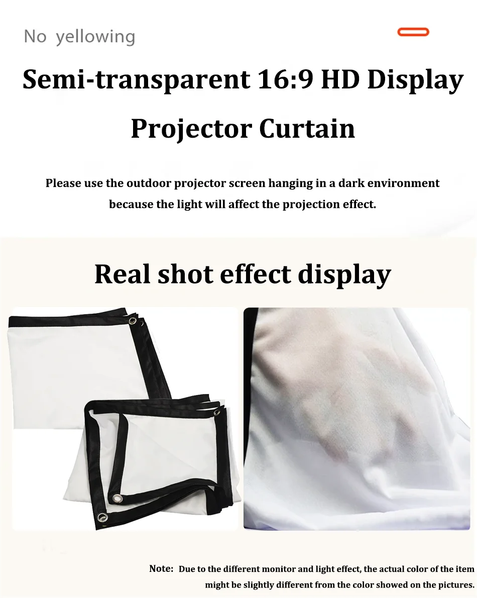 16:9 HD Display Various Sizes Projection Screen 4K High Quality for Home Office Household Bedroom Accessories
