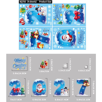 Santa & Snowman Christmas Window Clings