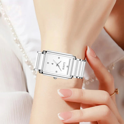 Elegant Square Ceramic Women’s Watch