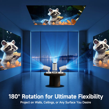 Pro + Projector 4K 720P With 5W Speaker Android 11 WiFi 6 BT5.4 Outdoor Video Home Theater Projector