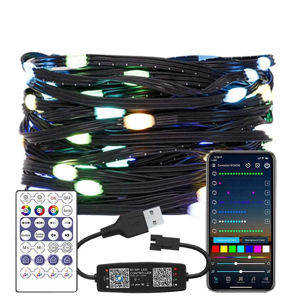 Addressable RGB Christmas LED String Lights