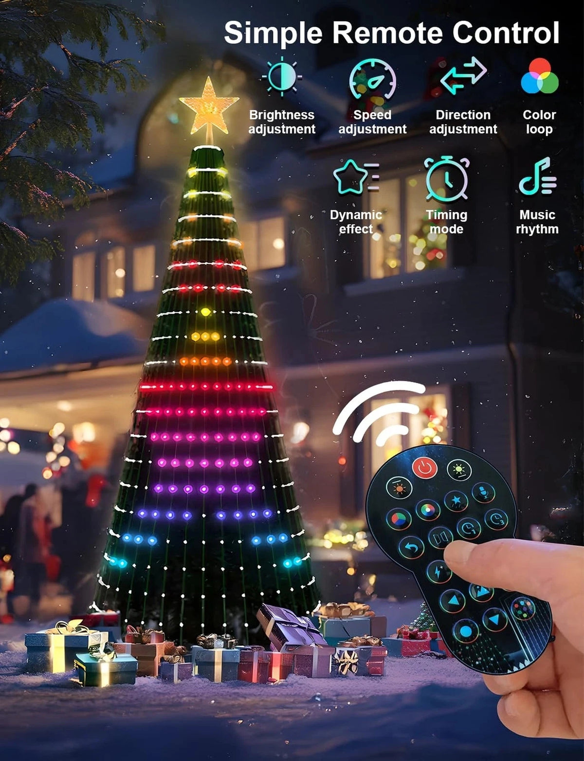 Smart Christmas Tree Lights with Star Topper