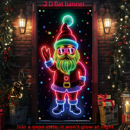 Luminous Santa Christmas Door Flag