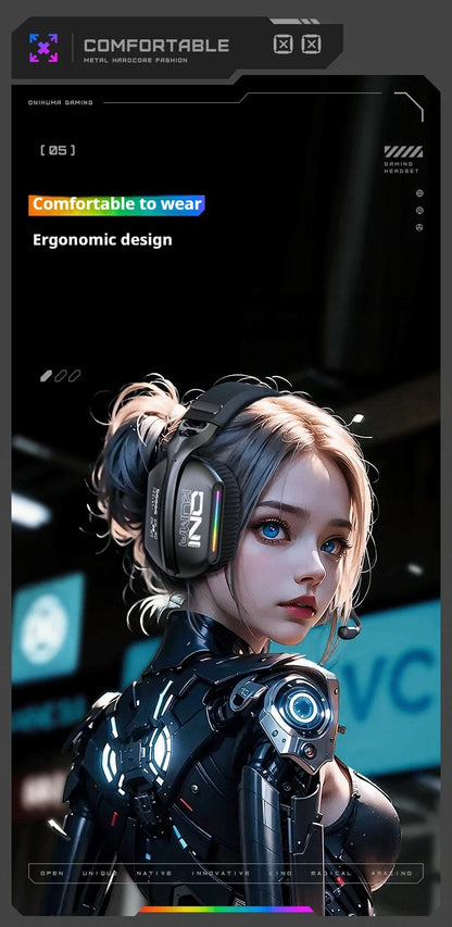 ONIKUMA Wireless Gaming Headset 3 Modes with Bendable HD Mic & Immersive Sound