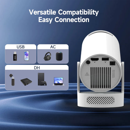 Pro + Projector 4K 720P With 5W Speaker Android 11 WiFi 6 BT5.4 Outdoor Video Home Theater Projector