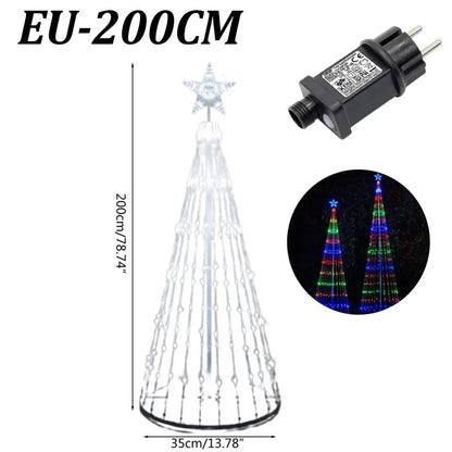 Christmas Tree Waterfall Star Lights