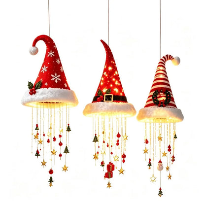 Lighted Santa Hat Christmas Chandelier