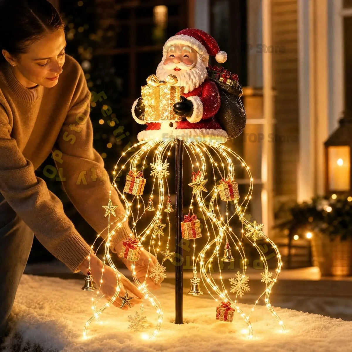 Santa Magic Fountain LED Garden Light — Global Mix holiday decor image 4