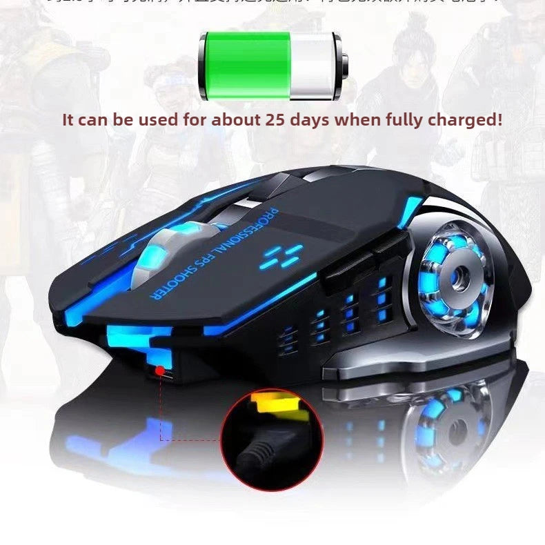 Rechargeable Wireless Gaming Mouse Bluetooth USB E-Sports Backlight