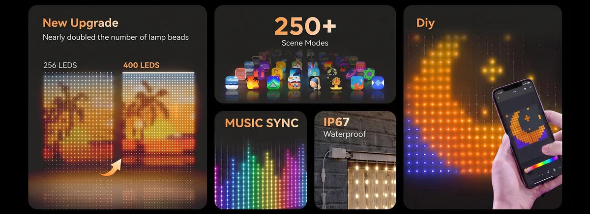 RGB Smart Fairy Curtain Lights