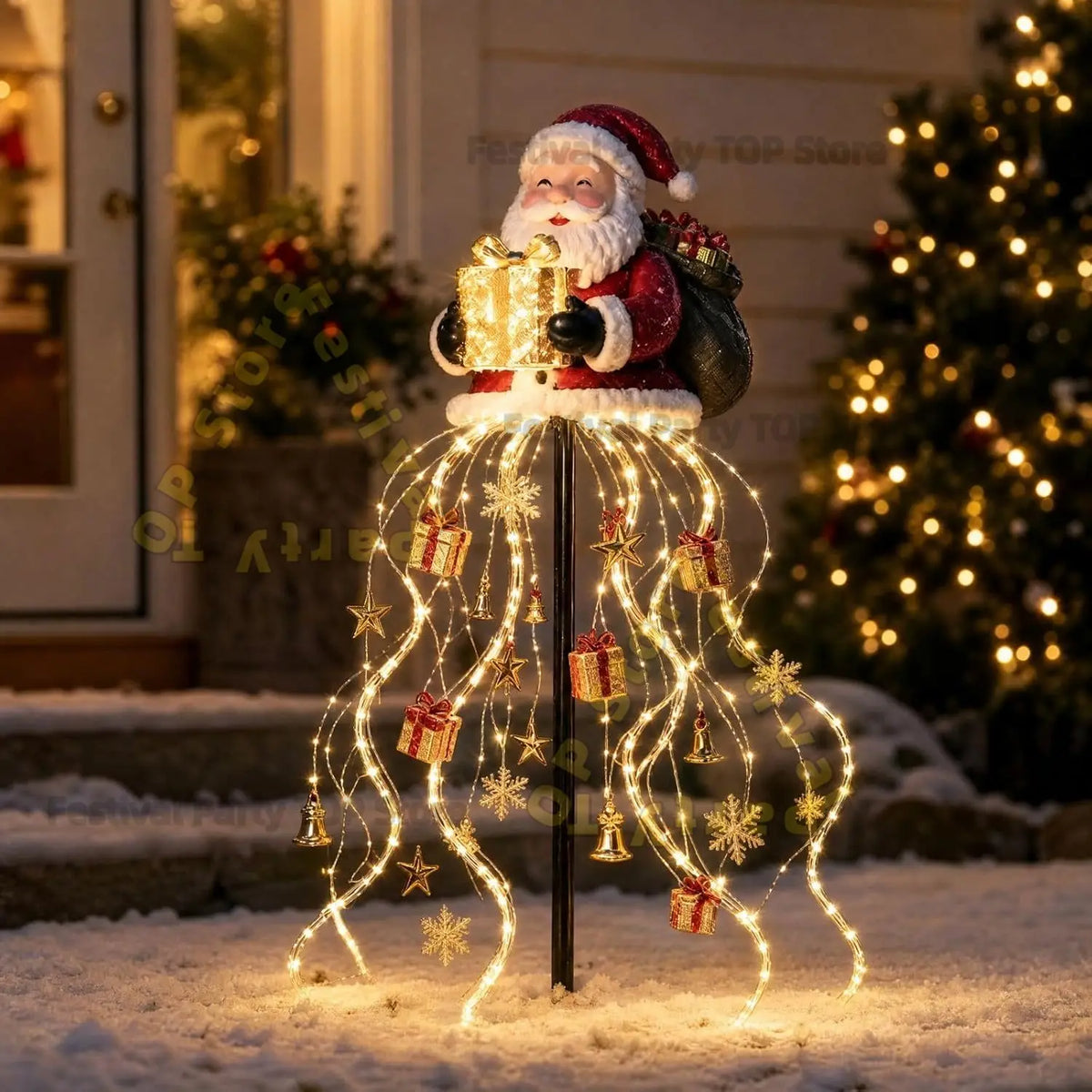 Santa Magic Fountain LED Garden Light — Global Mix holiday decor image 1