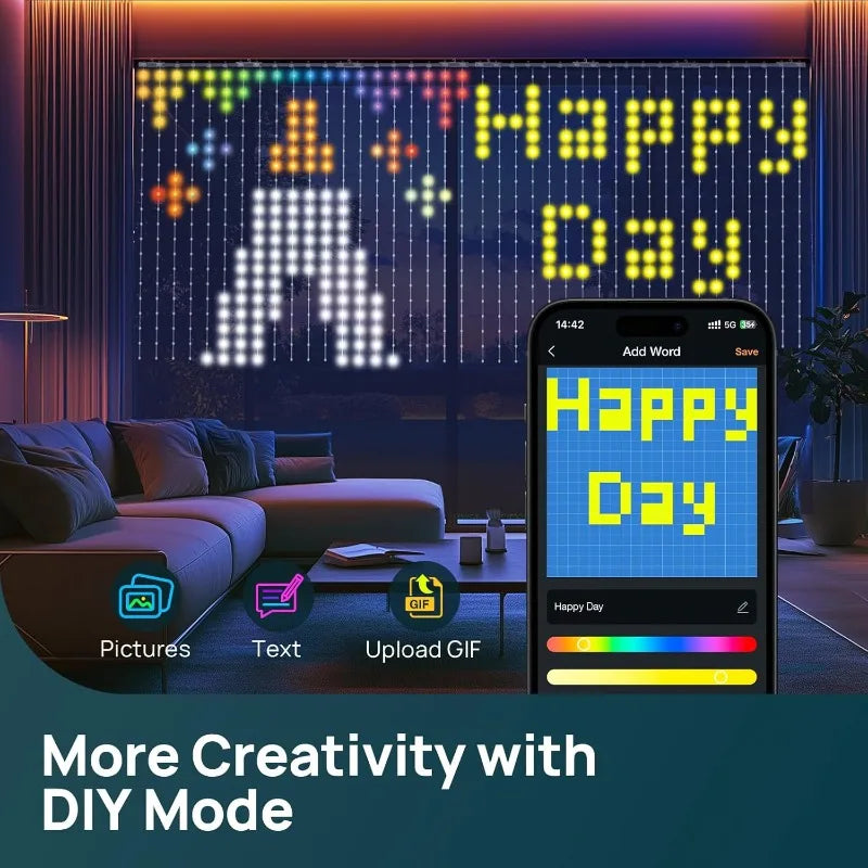 RGB Smart Fairy Curtain Lights
