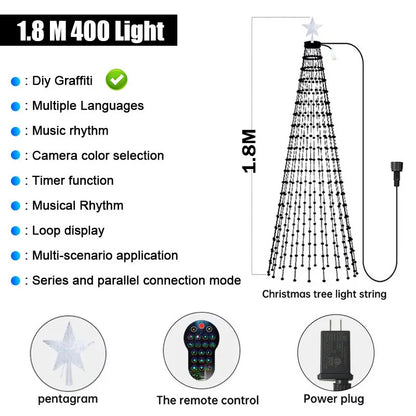 Smart Christmas Tree Lights with Star Topper
