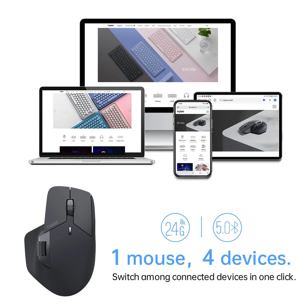 Rapoo MT760 Wireless Multi-Device Mouse