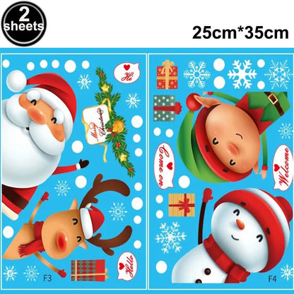 Santa & Reindeer Christmas Window Clings