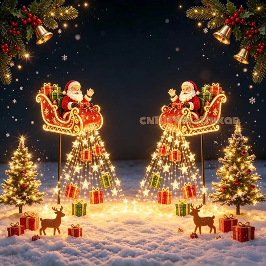 Christmas Snowman MagicFountain Garden Light，SnowmanStarlight Cascade,Christmas snowman-shaped hanging lamp Perfect