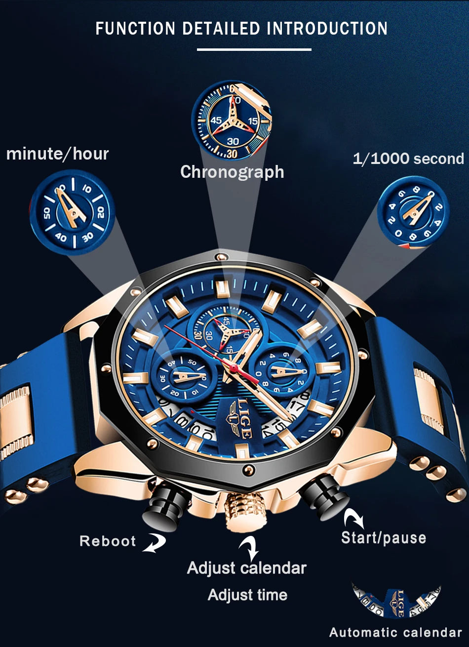 Luxury Chronograph – Waterproof Sport Quartz Watch for Men