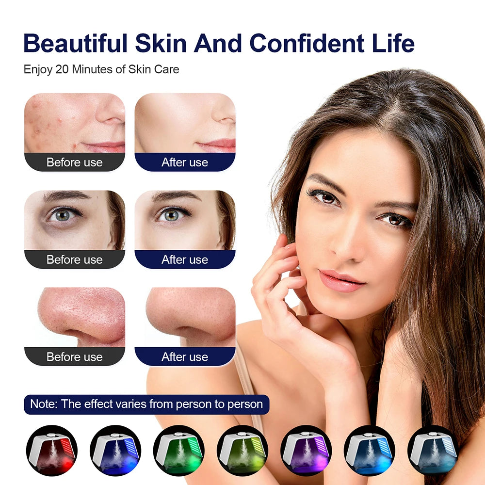 7 Colors LED Photon Beauty Mask Skin Moisturizing Nano Spray Face&Body SPA Skin Care LED Face Mask
