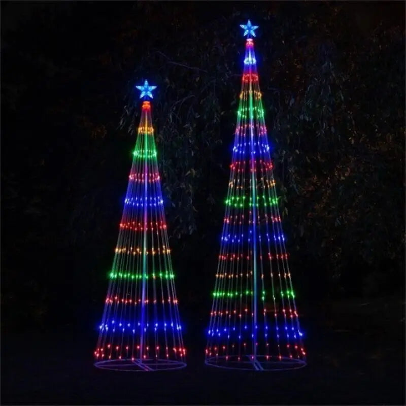 Christmas Tree Waterfall Star Lights