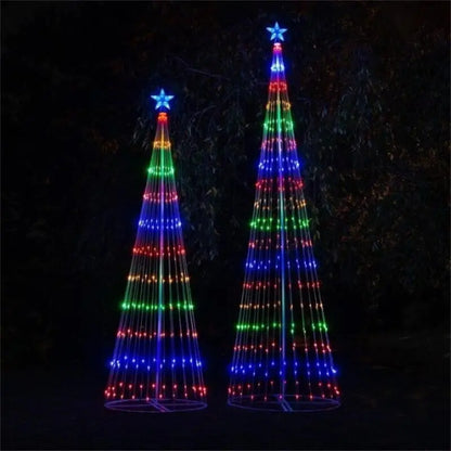 Christmas Tree Waterfall Star Lights