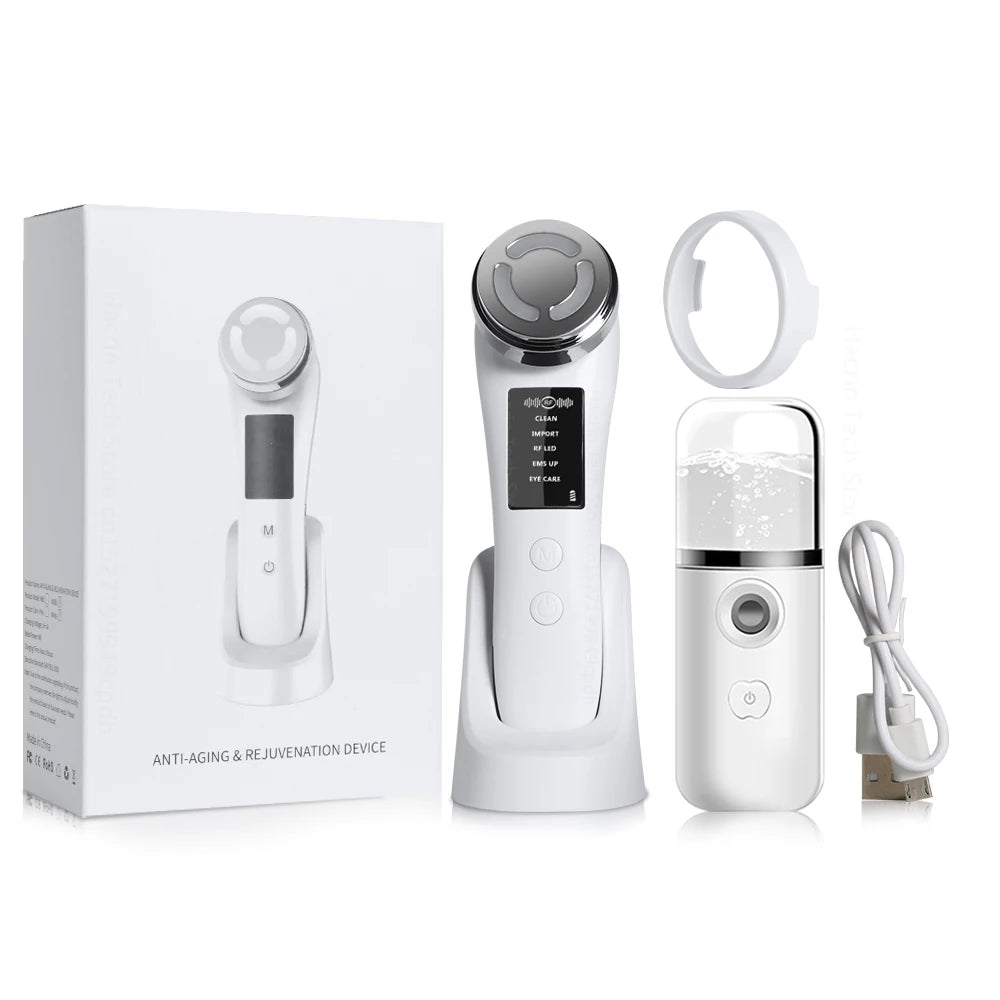 Facial Massager Microcurrent Massager for Face LED Light Therapy Skin Tightenin Facial Lifting Wrinkle Reducing Beauty Device - Global Mix