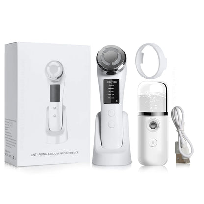 Facial Massager Microcurrent Massager for Face LED Light Therapy Skin Tightenin Facial Lifting Wrinkle Reducing Beauty Device - Global Mix