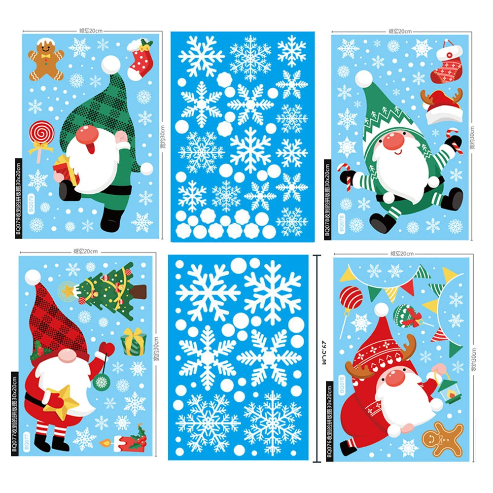 Santa & Reindeer Christmas Window Clings