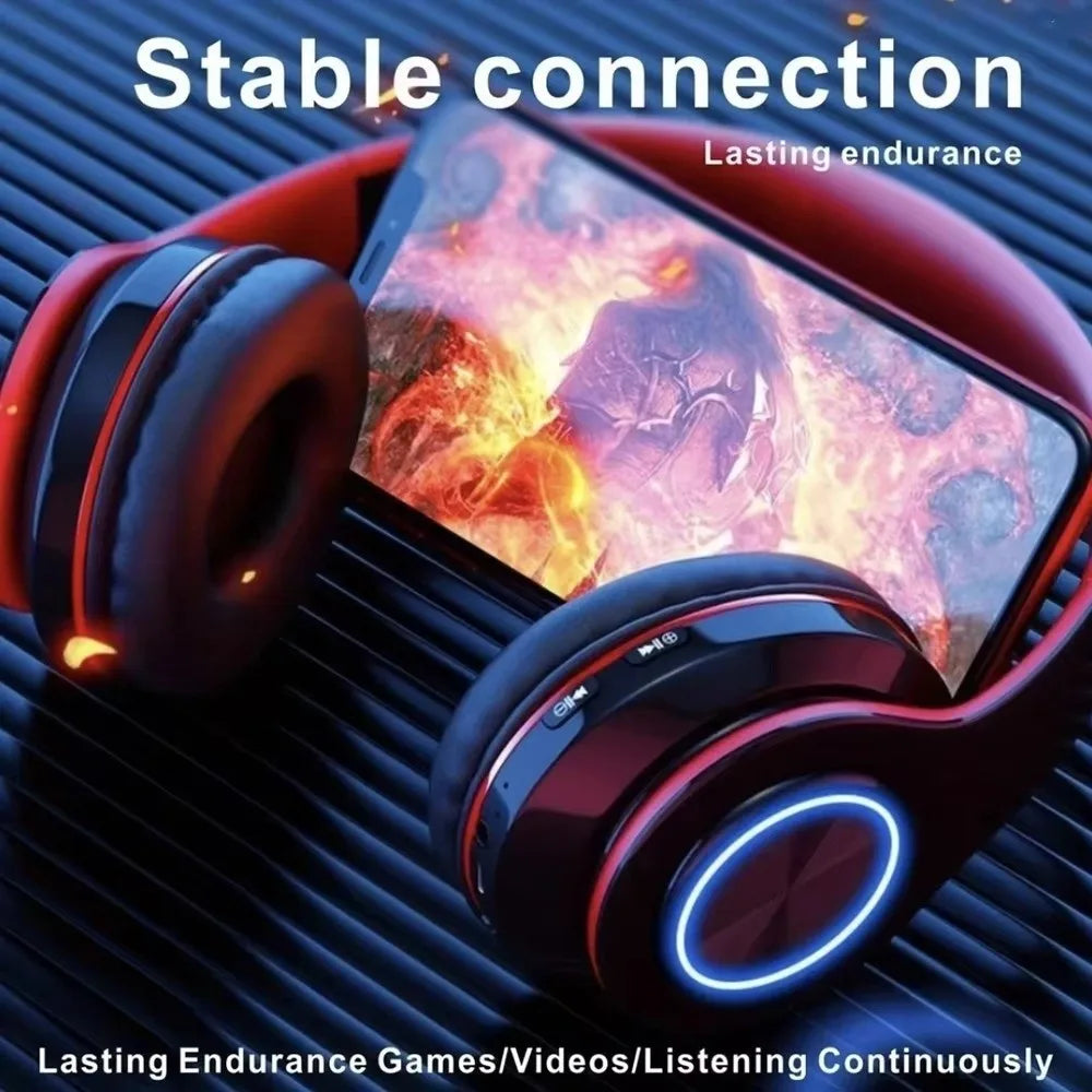 RGB Wireless Bluetooth Headphones with Microphone