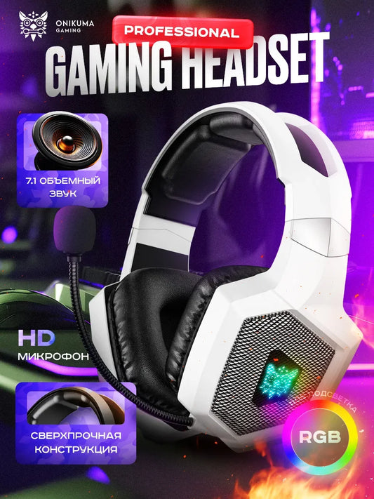 Gaming Headset W/Mic - Noise-Cancelling Mic, 7.1 Surround Sound, RGB Lights - PS5/PS4/Xbox/PC - Over-Ear Wired (3.5mm)