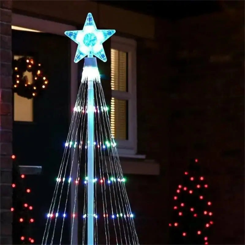 Christmas Tree Waterfall Star Lights