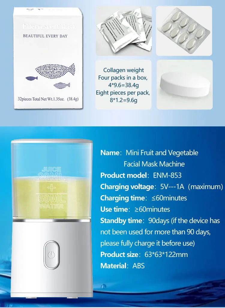 Face Mask Maker Machine Facial Treatment DIY Automatic Fruit Natural Vegetable Collagen Home Use Beauty Salon SPA beauty Device - Global Mix