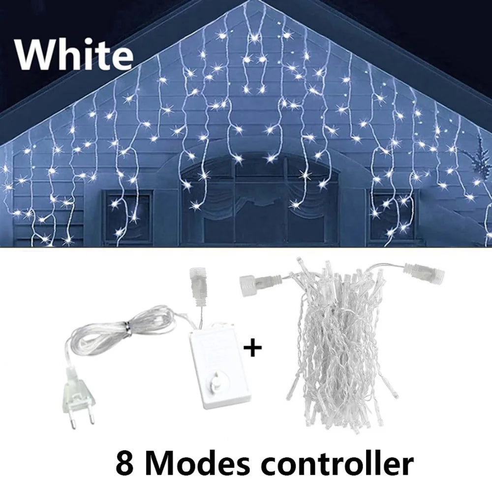 Christmas Icicle LED String Lights