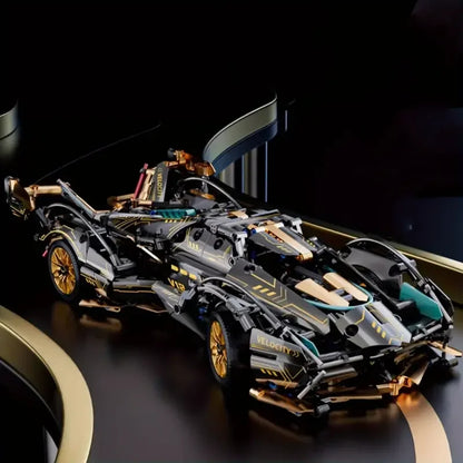 1690 Piece V12 Model Car Building Block Set - Upgraded Version, Durable Abs Material, Perfect Choice for Home Decoration and Gifts, Christmas