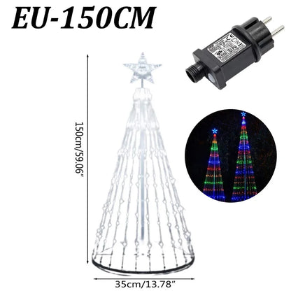 Christmas Tree Waterfall Star Lights