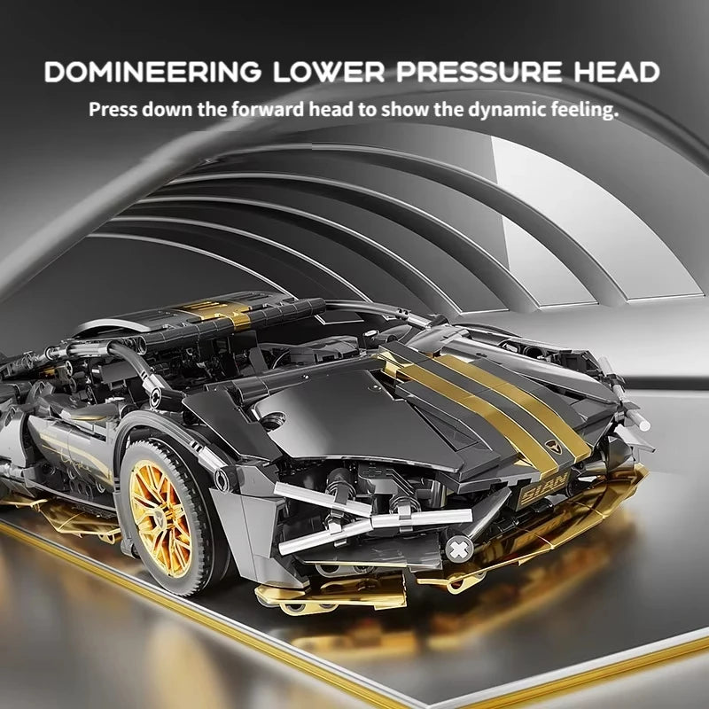 67129 Car MOC 1280pcs Building Blocks Car and Construction Toy Adult Collectible Cars Set to Build 1:14 Scale Sports Car Model