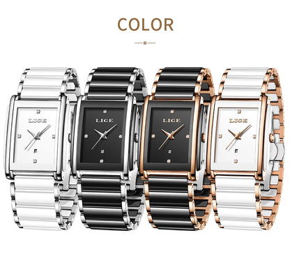 Elegant Square Ceramic Women’s Watch