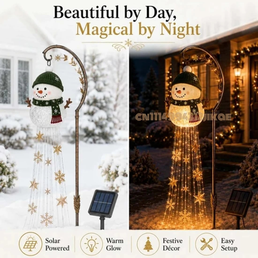 Snowman Starfall Christmas Garden Light