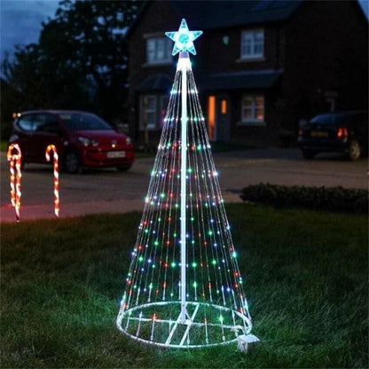Christmas Tree Waterfall Star Lights