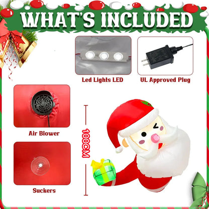 Inflatable Climbing Santa & Elf Christmas Decoration