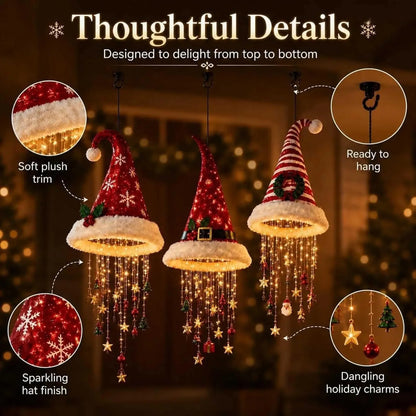 Lighted Santa Hat Christmas Chandelier