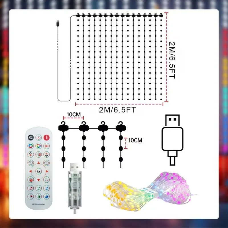 Smart LED Christmas Curtain Lights